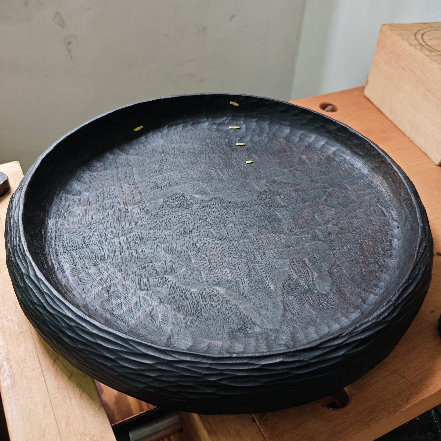 Handmade Black Walnut Lacquer Plate – Natural Finish