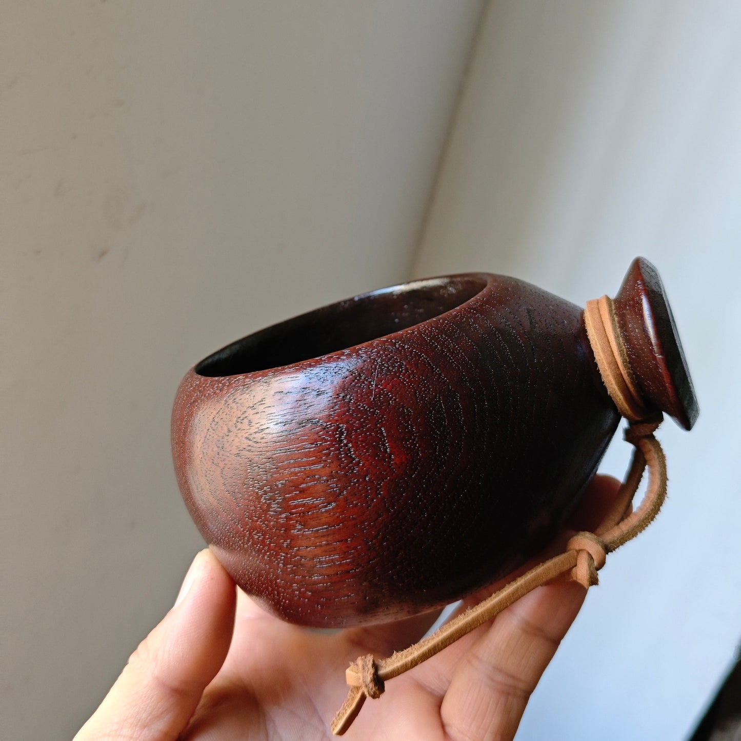 Handcrafted Burmese Teak Lacquered Camping Cup