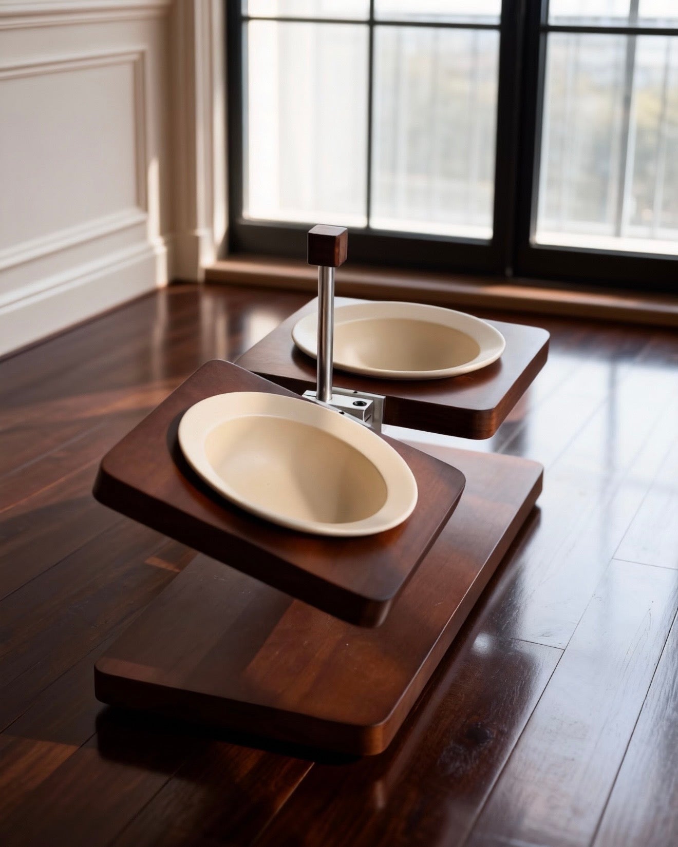 Adjustable Solid Wood Pet Feeder