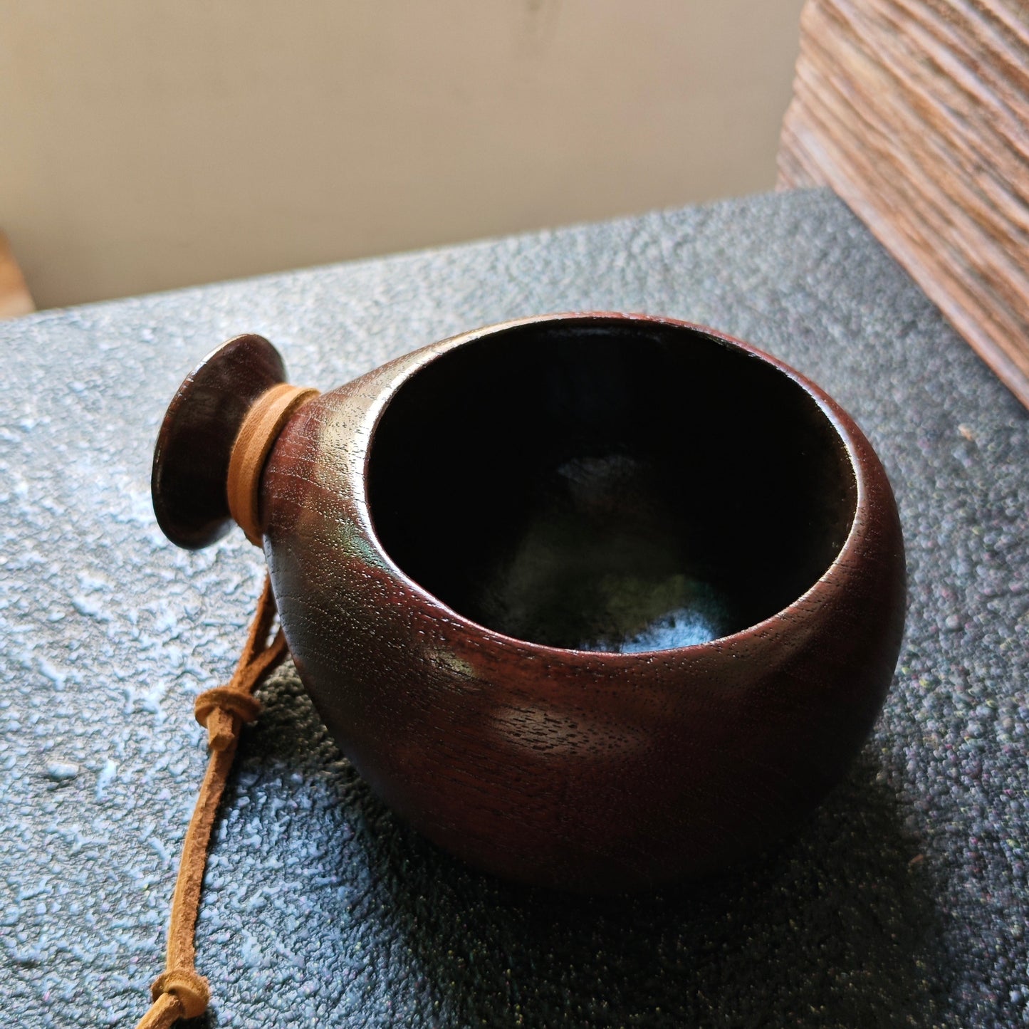 Handcrafted Burmese Teak Lacquered Camping Cup