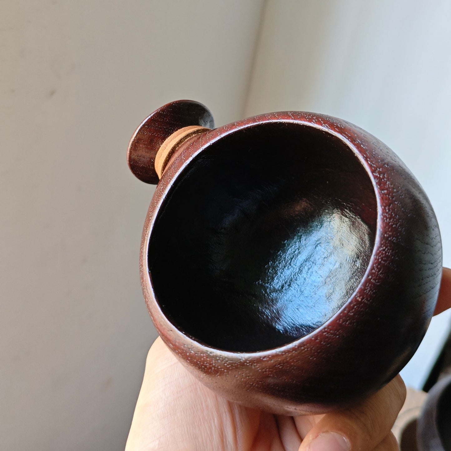 Handcrafted Burmese Teak Lacquered Camping Cup