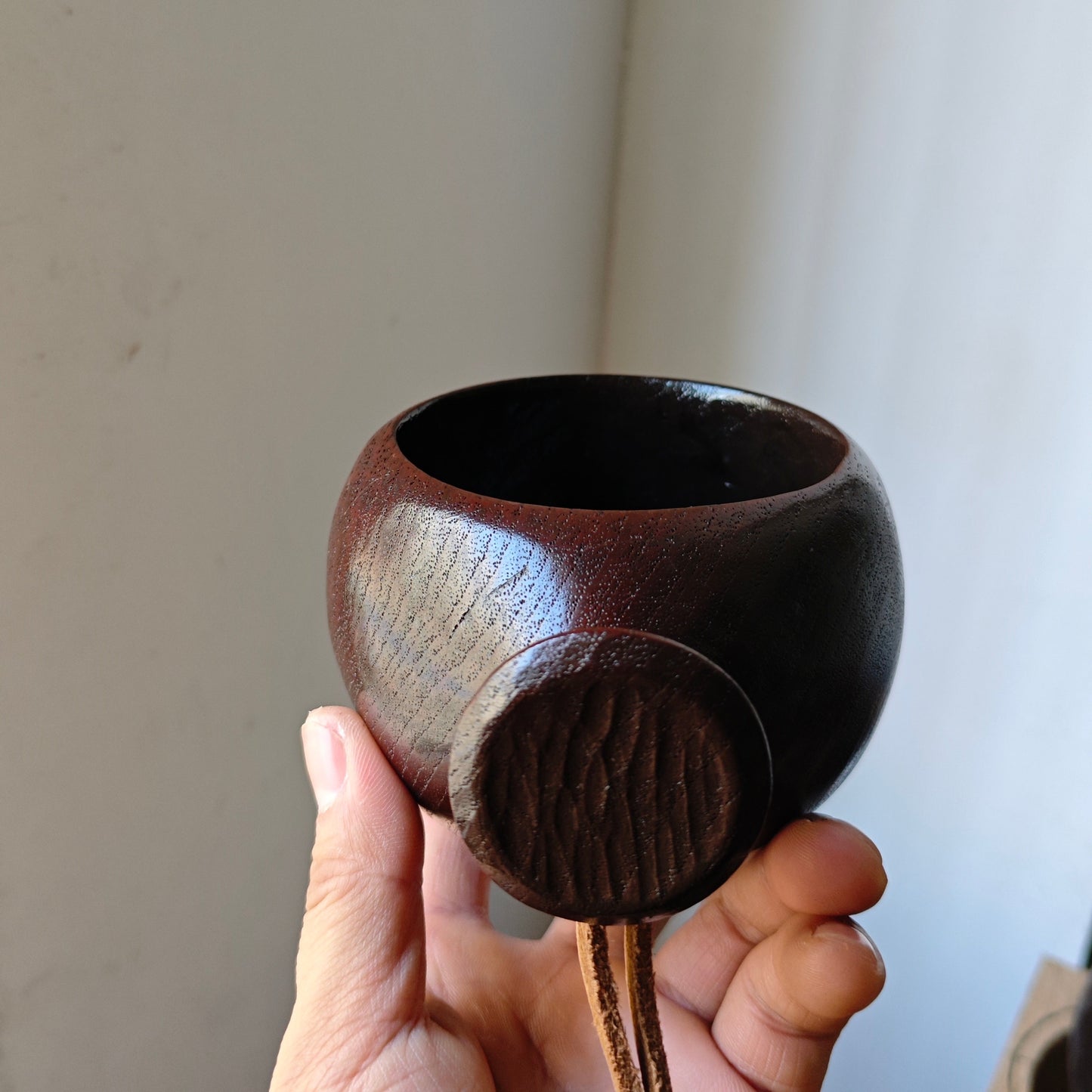 Handcrafted Burmese Teak Lacquered Camping Cup
