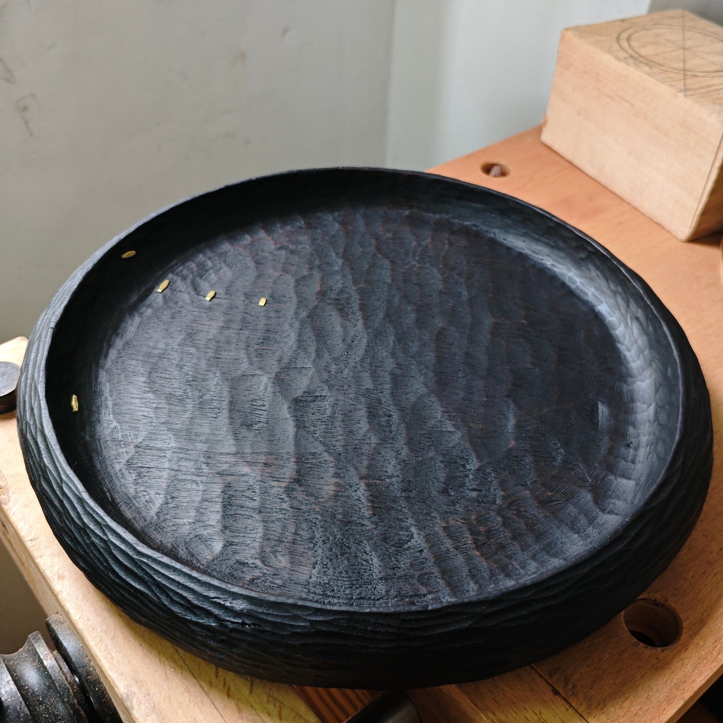 Handmade Black Walnut Lacquer Plate – Natural Finish