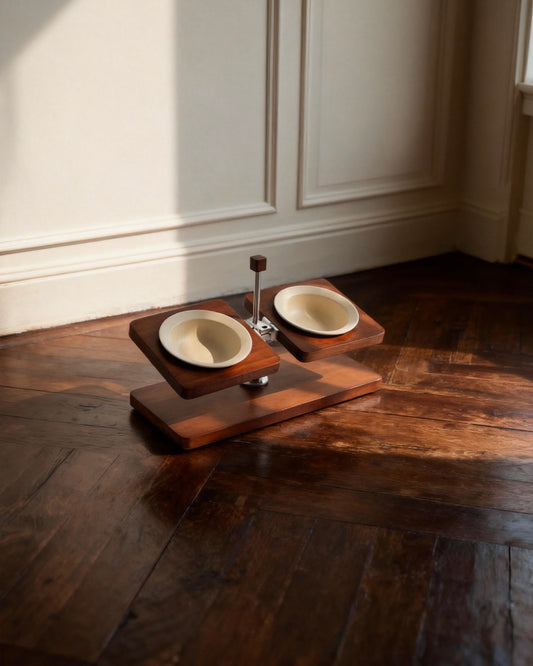 Adjustable Solid Wood Pet Feeder