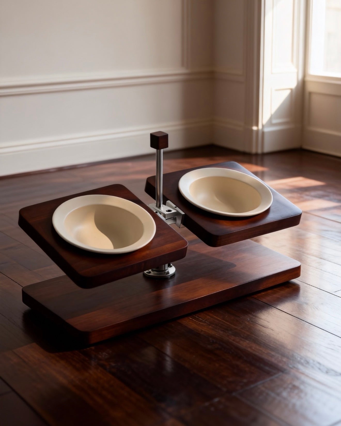 Adjustable Solid Wood Pet Feeder