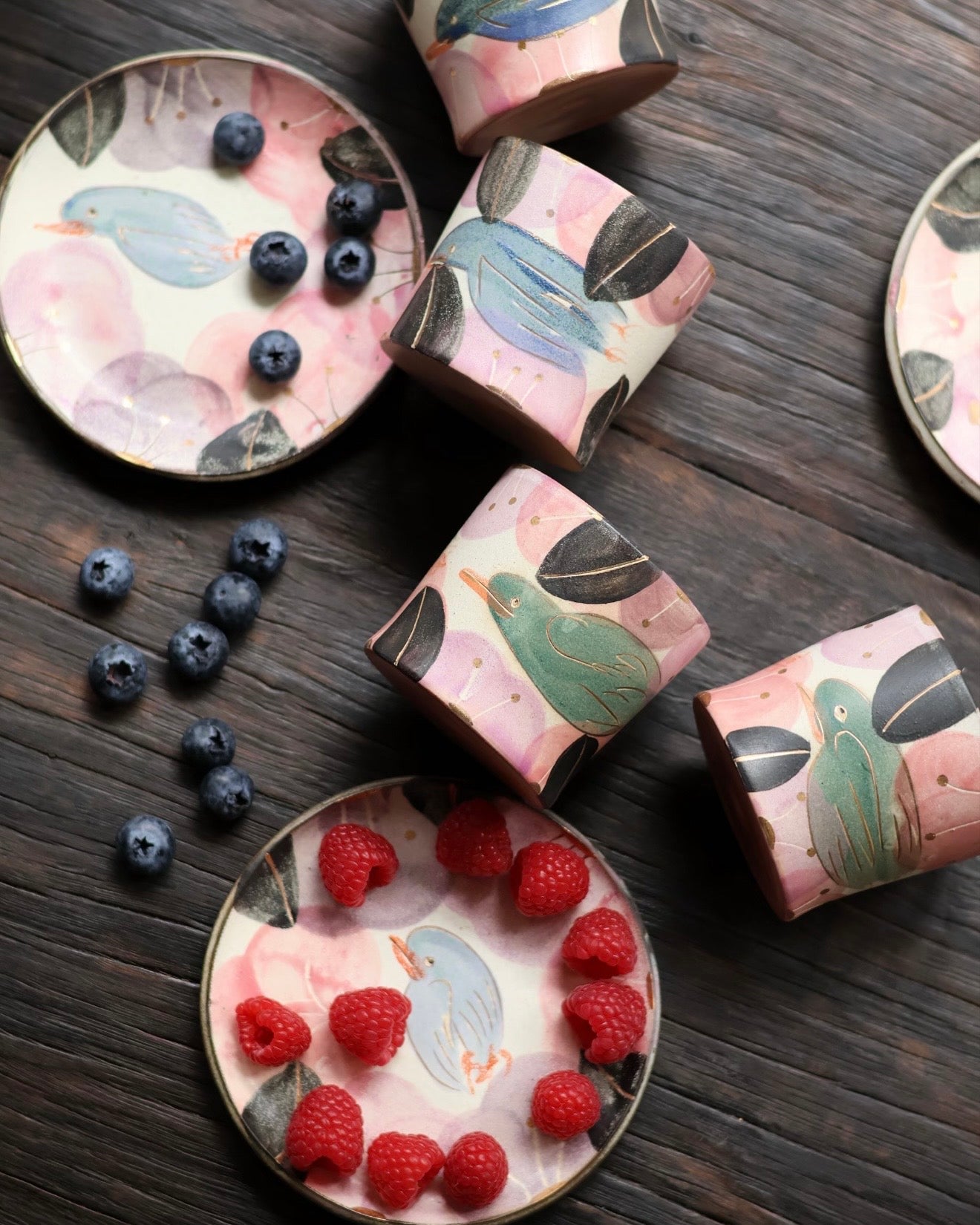 Bird Motif Ceramic Cup