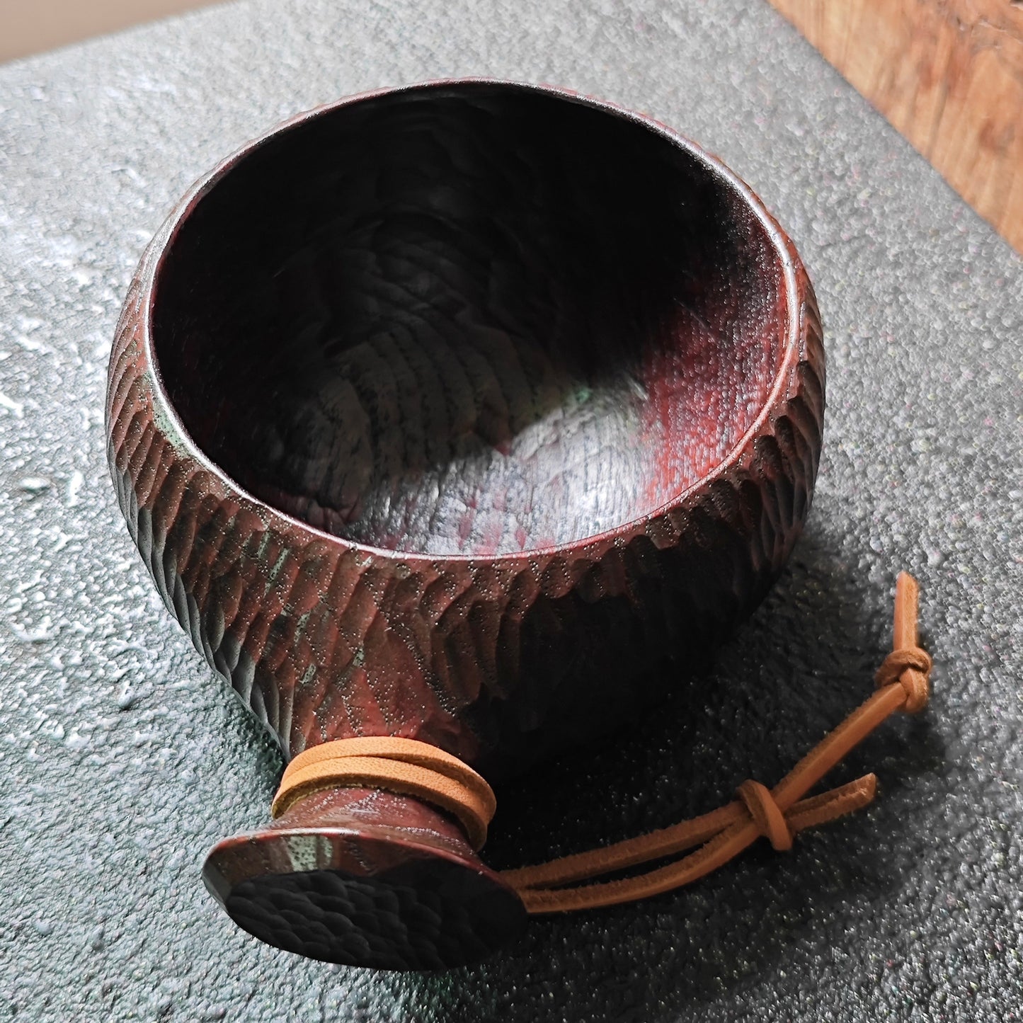 Burmese Teak Bowl with Natural Lacquer Finish